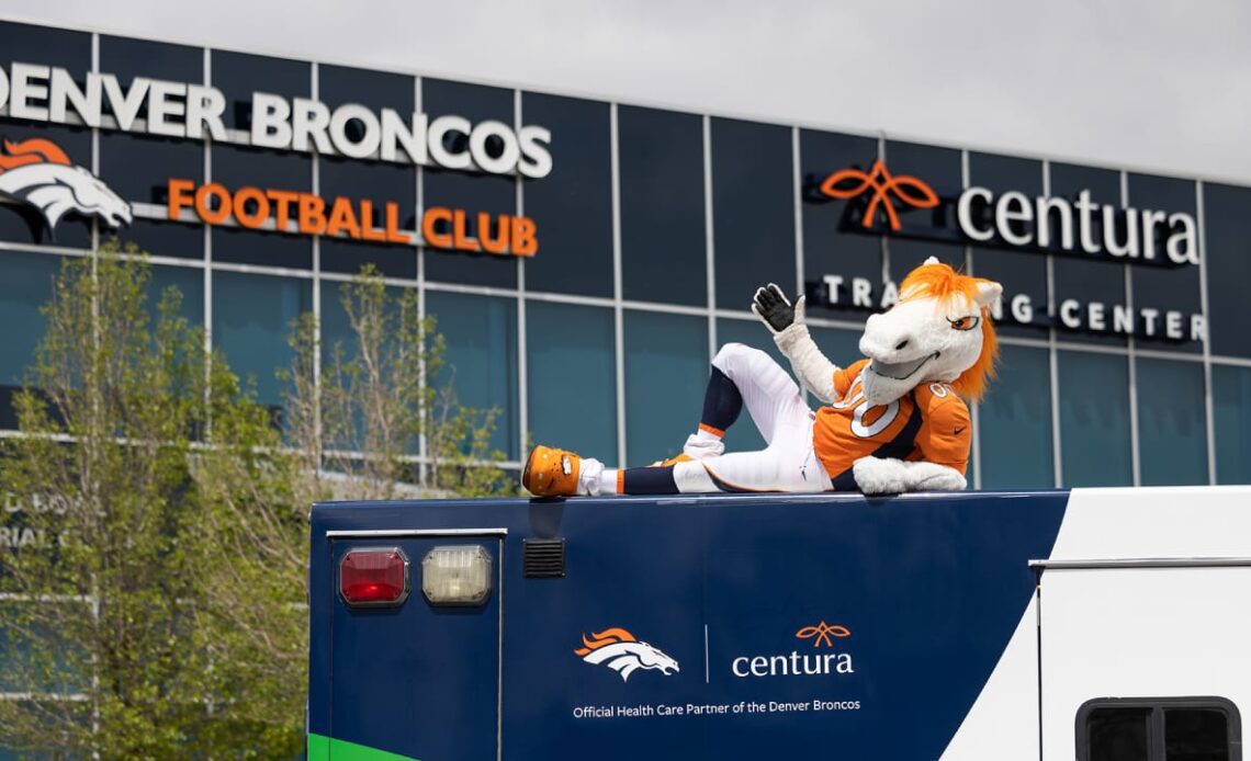 Photos: Centura Health, Broncos executives announce facility naming partnership, take part in community event