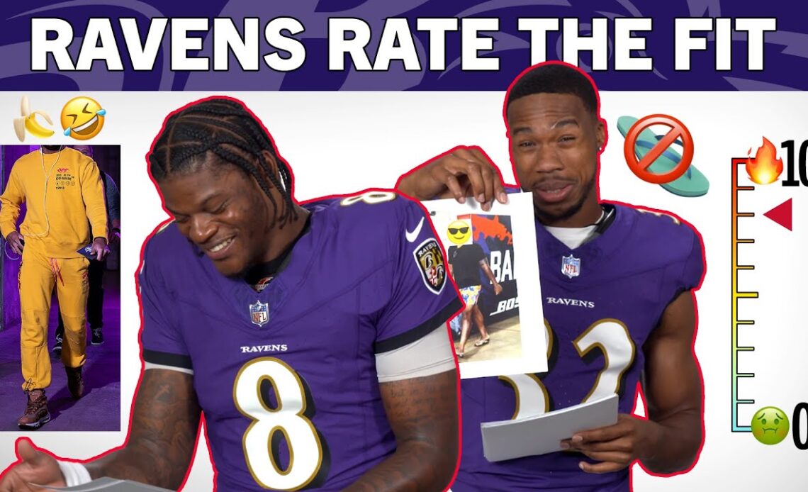 Lamar Jackson, Rashod Bateman Rate Each Other’s Fits | Baltimore Ravens