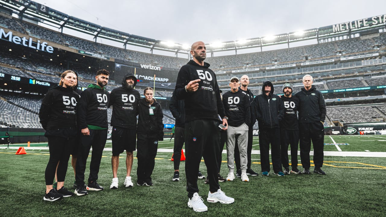Jets and Falcons Staff Run MetLife Stairs in Honor of the Coach Knapp Foundation