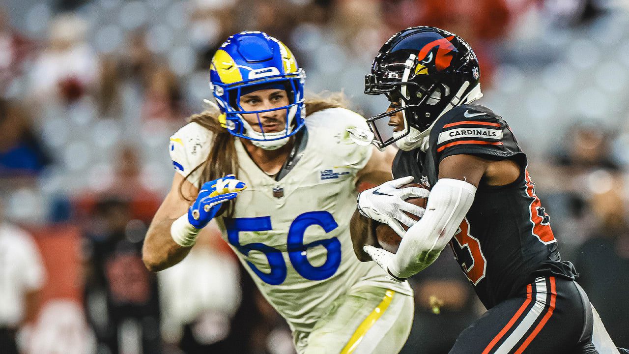 Los Angeles Rams linebacker Christian Rozeboom shuts down a Cardinals checkdown with his open-field TFL