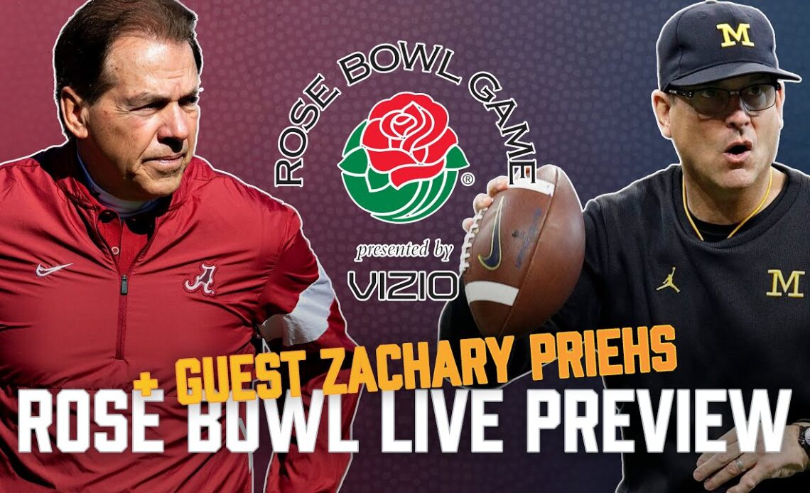 Michigan vs Alabama Rose Bowl Live Preview w/ Zachary Priehs | College Football 2023