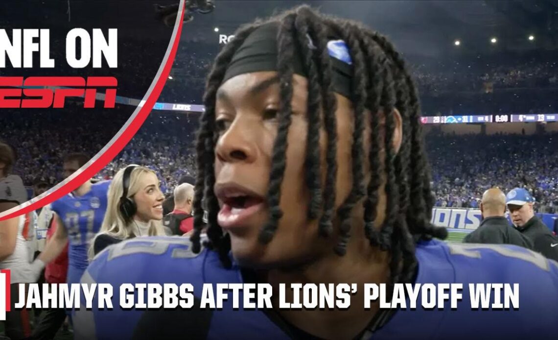 Jahmyr Gibbs after win over Bucs 🗣️ 'THIS IS FOR DETROIT!' | NFL on ESPN