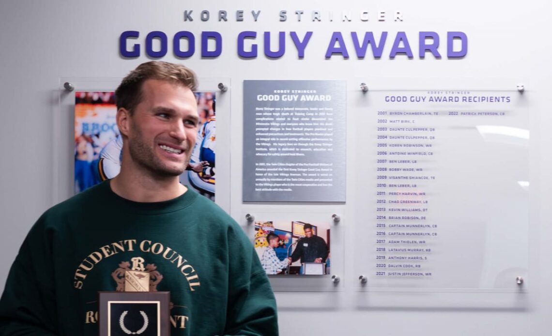 Kirk Cousins Accepts Korey Stringer Media Good Guy Award