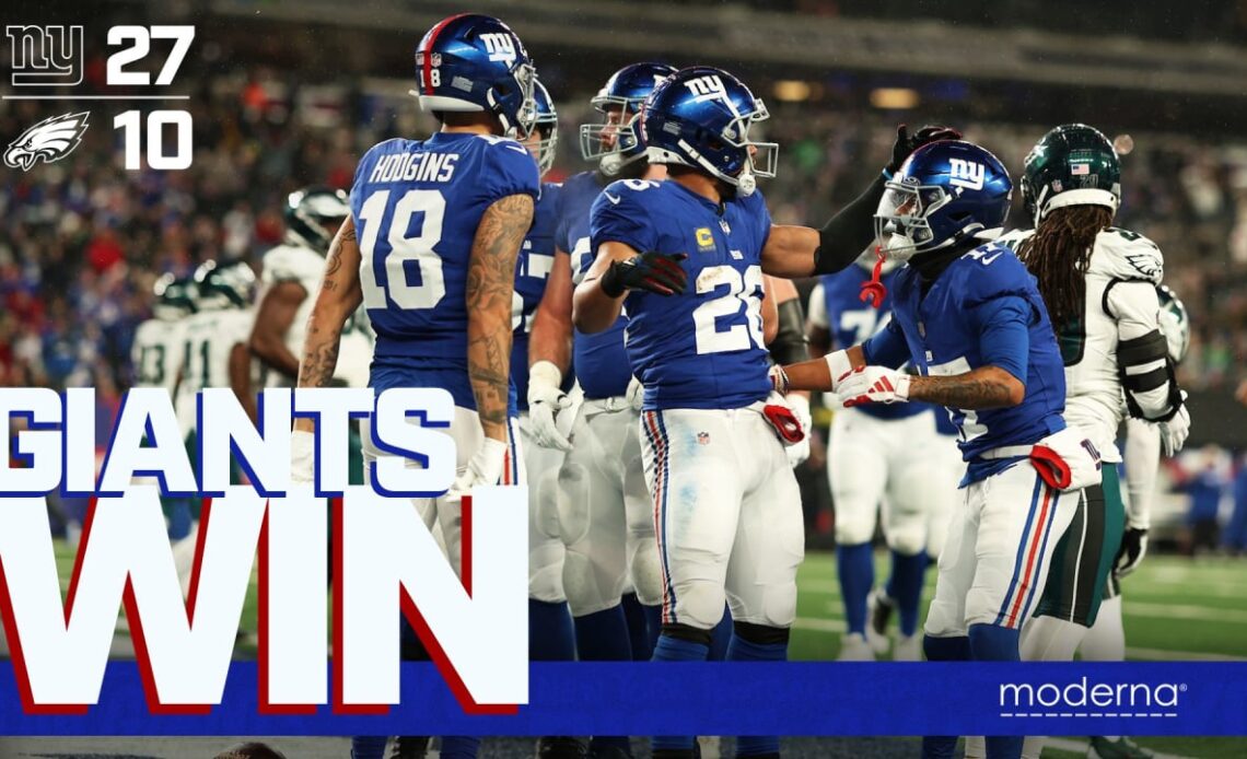 Giants defeat Eagles, 27-10, in season finale