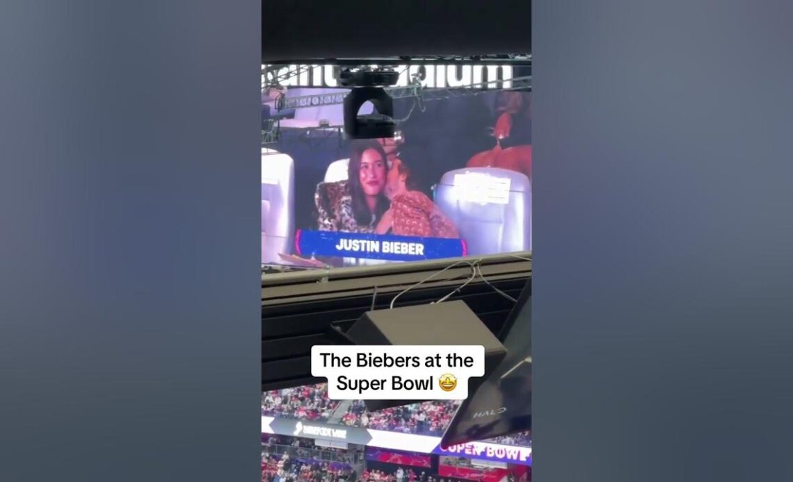 Justin Bieber and Hailey Bieber in the house for Super Bowl LVIII 🏈