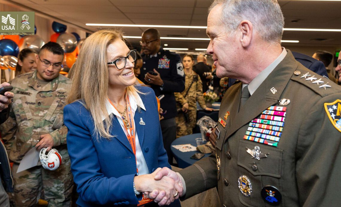 Photos: Broncos host pregame Salute to Service reception for military members