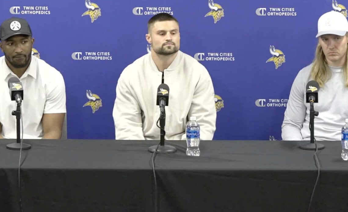 Blake Cashman, Jonathan Greenard and Andrew Van Ginkel Address The Media After Signing In Minnesota