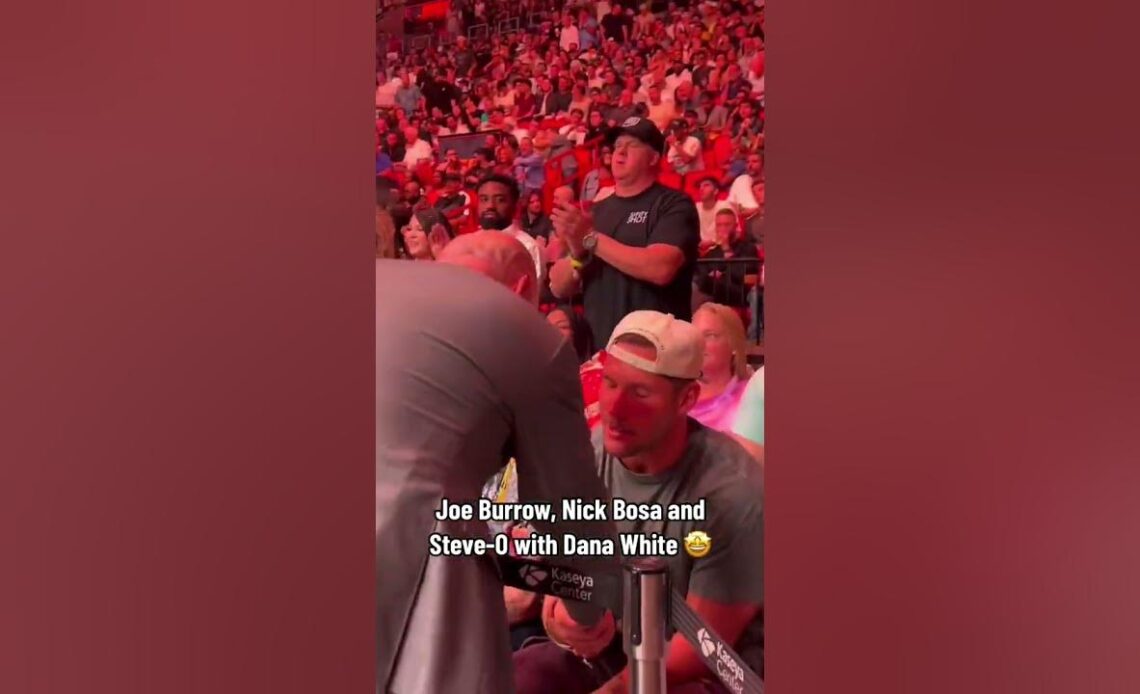 Dana White greets Nick Bosa and Joe Burrow at #UFC299 🌴