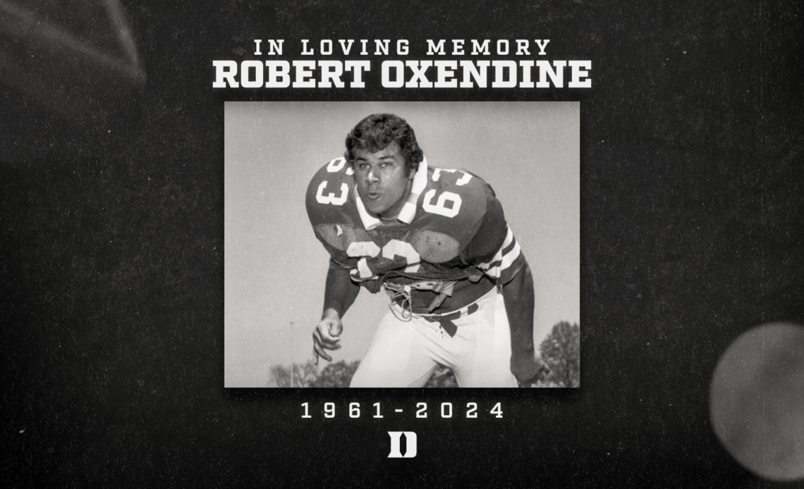 Former Blue Devil football captain Robert Oxendine, who earned All-America honors as an offensive tackle in 1982, passed away on Thursday, April 4, at his home in Tampa, Fla. He was 62.