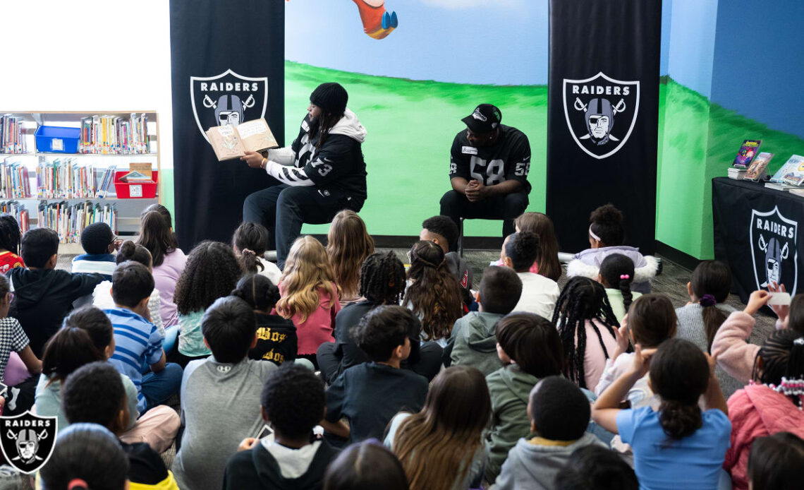 Photos: Raiders visit local schools for Nevada Reading Week
