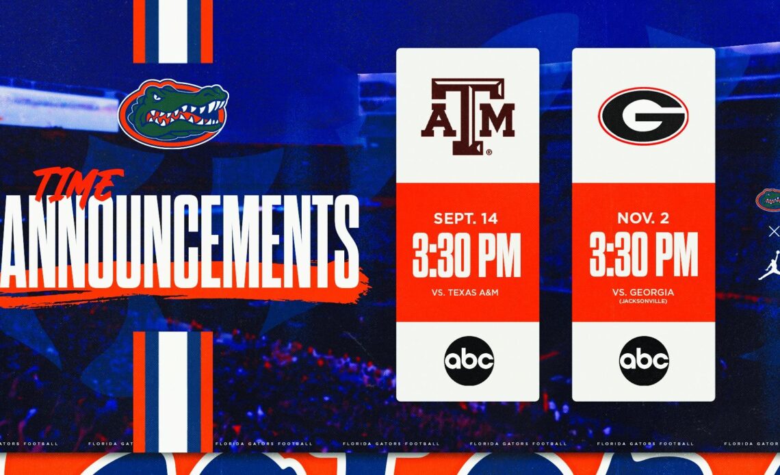 Florida-Georgia, Texas A&M Times Revealed