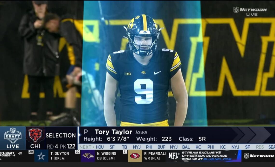 WATCH: Bears select Tory Taylor with No. 122 pick in 2024 draft