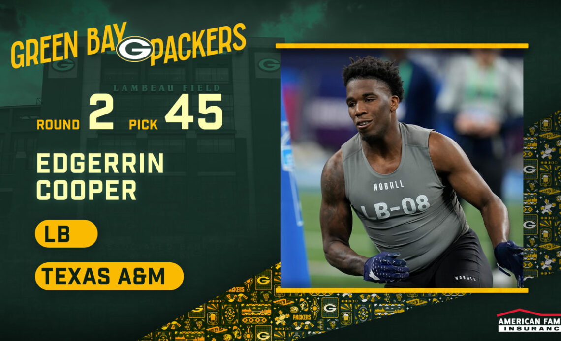 Packers select Texas A&M LB Edgerrin Cooper in 2nd round, No. 45 overall