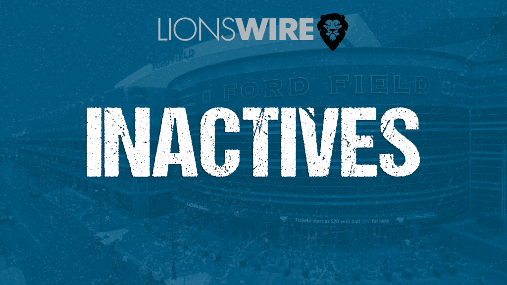 Lions inactives for Week 2 vs. Buccaneers