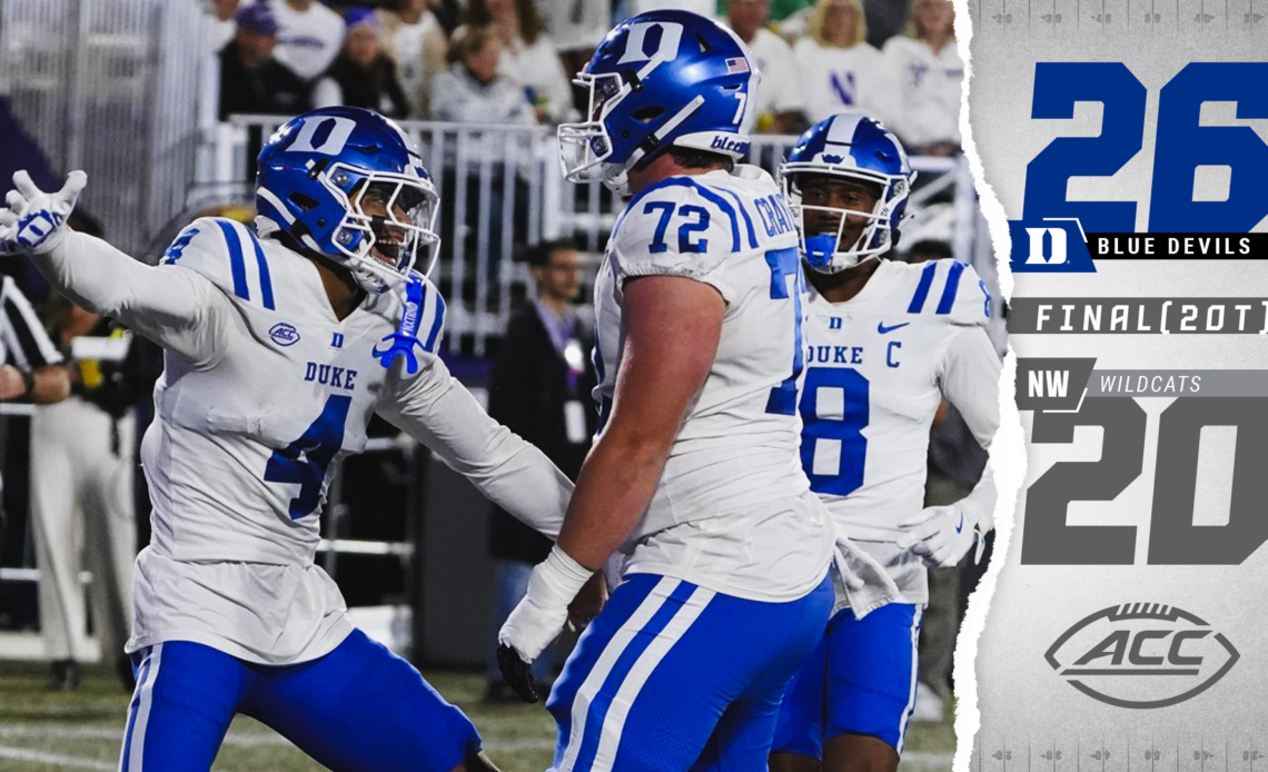 Maalik Murphy leads Duke to wild 26-20 victory over Northwestern in 2OT