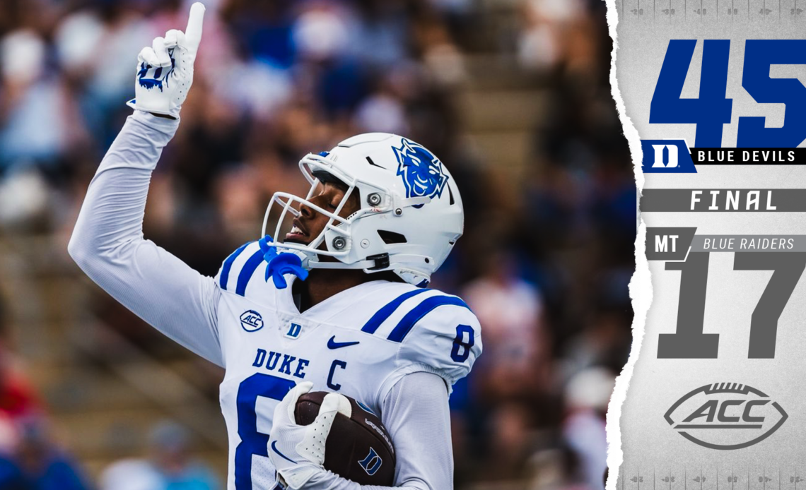 Maalik Murphy throws for 216 yards, 3 TDs to lead Duke over Middle Tennessee 45-17